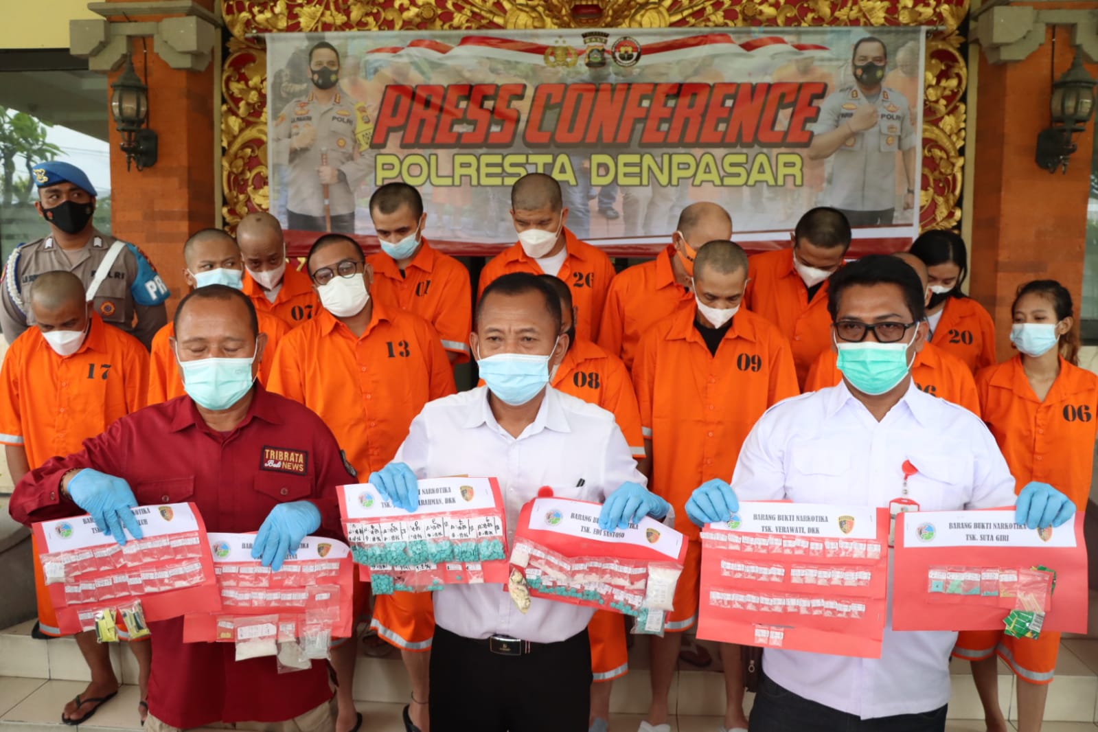 Selama Januari 2022 Sat Resnarkoba Polresta Denpasar Amankan 35 Tersangka.