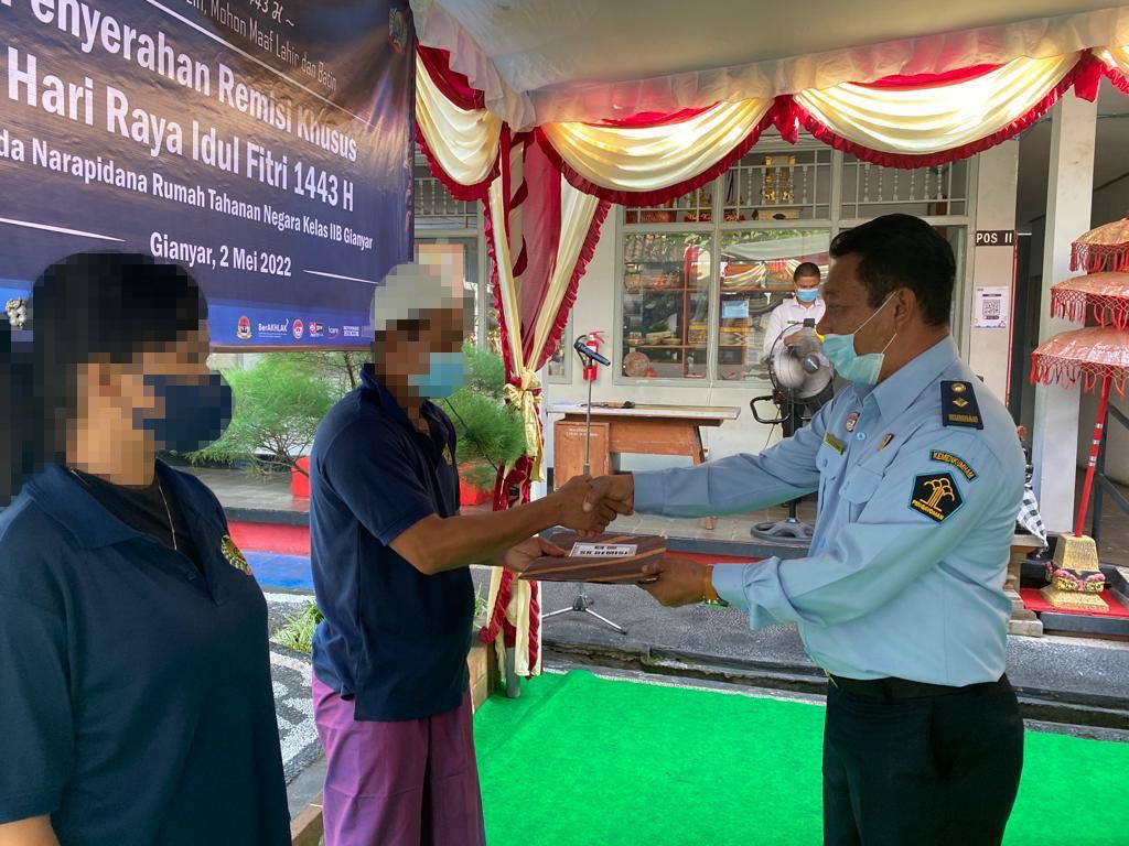 Sebanyak 899 Orang Narapidana se Bali Mendapat Remisi Khusus Pada Hari Raya Idul Fitri.