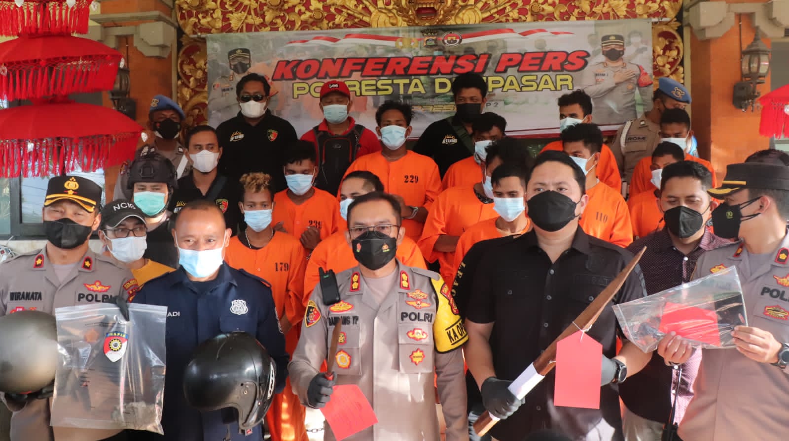 Polresta Denpasar Amankan 11 Pelaku Kasus Pengeroyokan.