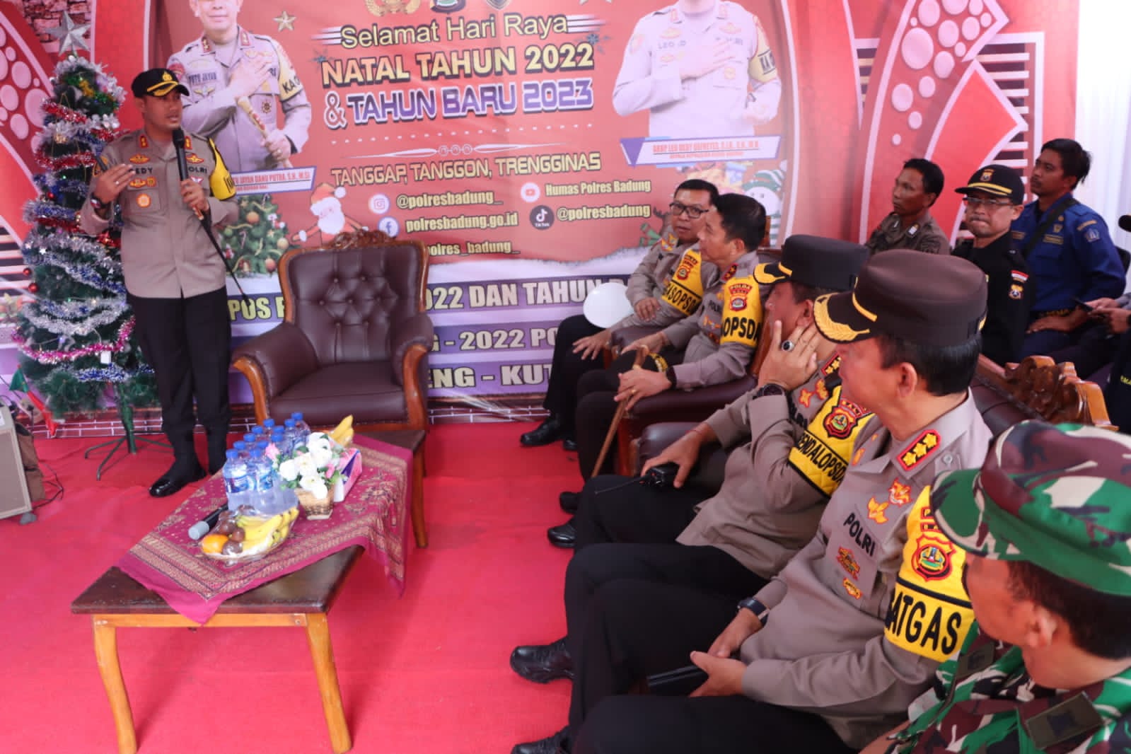 Kapolres Badung Sambut Kunjungan Kerja Kapolda Bali di Pos Pam Tibubeneng.