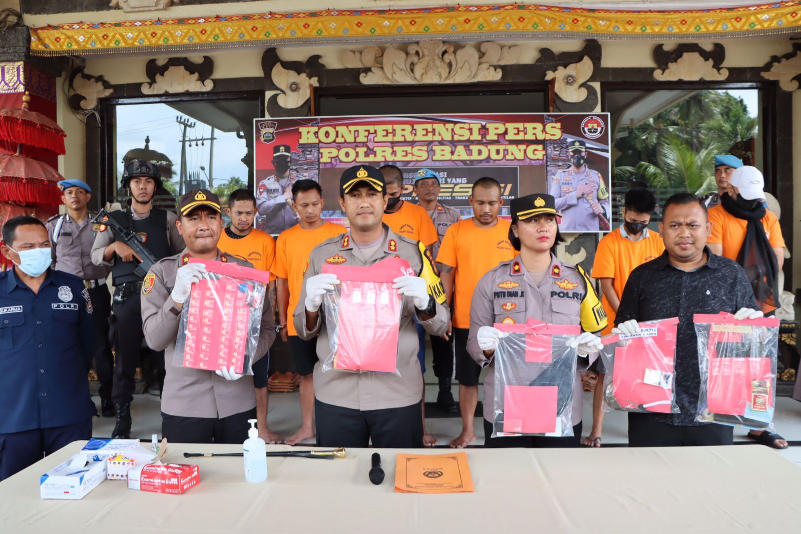 Kapolres Badung Konferensi Pers Penyalah Gunaan Narkoba Dengan Satu Tersangka WNA.