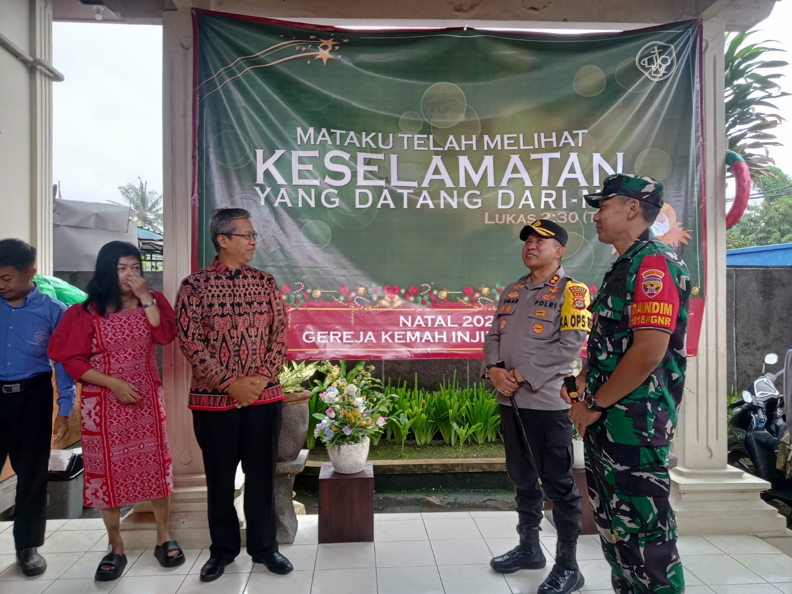 Dandim Dan Kapolres Gianyar Besinergi Pantau Keamanan Ibadah Natal.