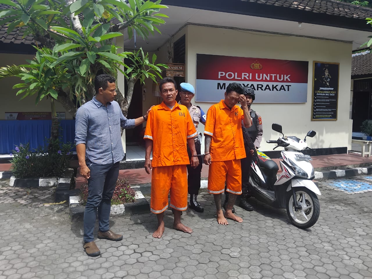 Curi Motor Terparkir, Polsek Denpasar Utara Amankan Dua Pelaku Salah Satunya Residivis Kasus Pengeroyokan.