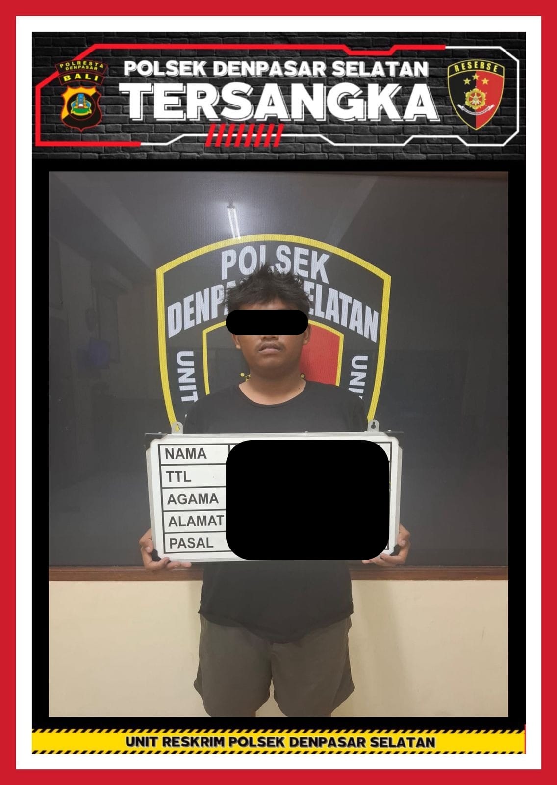Unit Reskrim Polsek Denpasar Selatan Amankan Pelaku Pencurian di Toko Kelurahan Sesetan.
