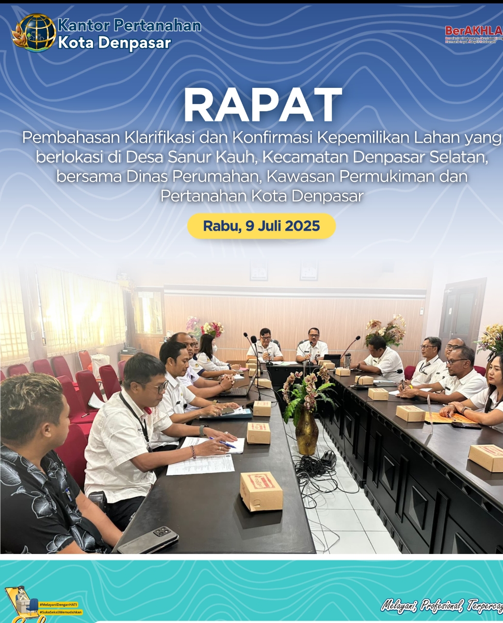 Kantor Pertanahan Kota Denpasar menghadiri undangan rapat dari Dinas Perumahan Kawasan Permukiman  Kota Denpasar.