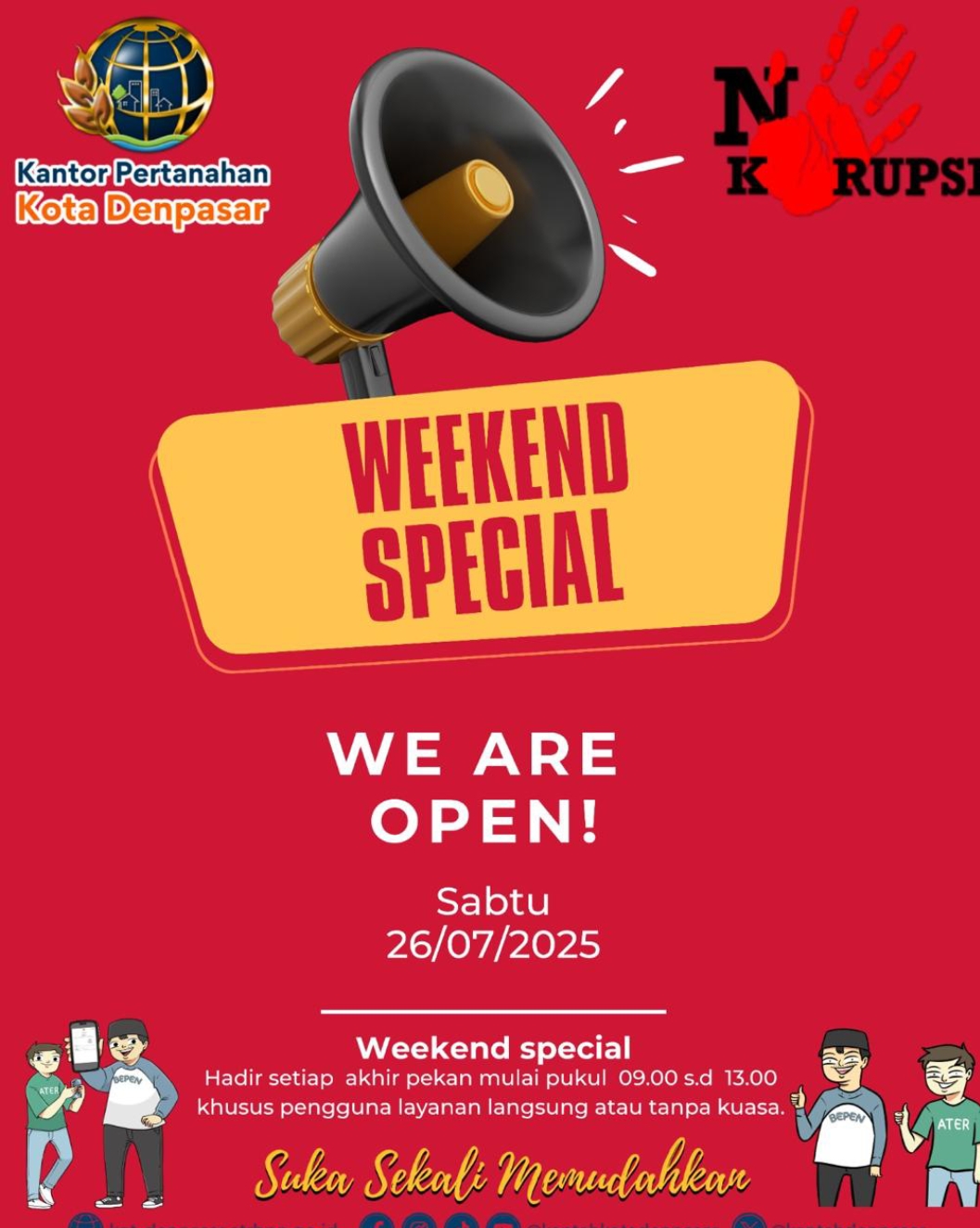 Kantor Pertanahan Kota Denpasar Hadir di Akhir Pekan Melalui Program Pelayanan Tanah Akhir Pekan “ Weekend Special “.