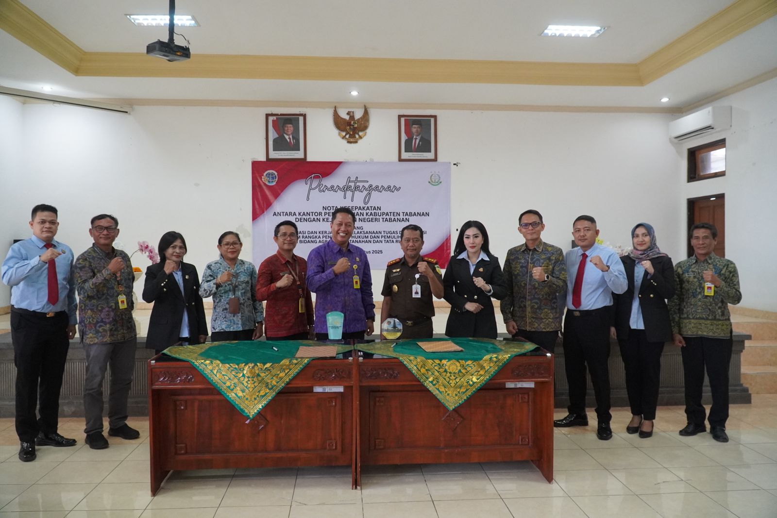 Kantor Pertanahan Kabupaten Tabanan Melakukan Penandatanganan Nota Kesepakatan Dengan Kejaksaan Negeri Tabanan.