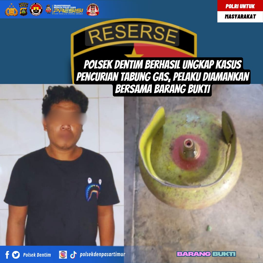 Polsek Dentim Berhasil Ungkap Kasus Pencurian Tabung Gas, Pelaku Diamankan Bersama Barang Bukti.