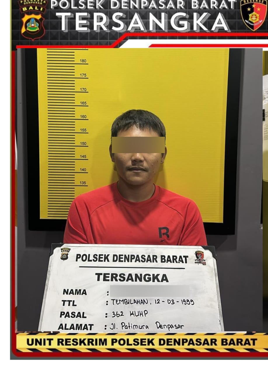 Unit Reskrim Polsek Denpasar Barat Amankan Pelaku Pencurian Tab dan HP di Outlet Mang Jaja.