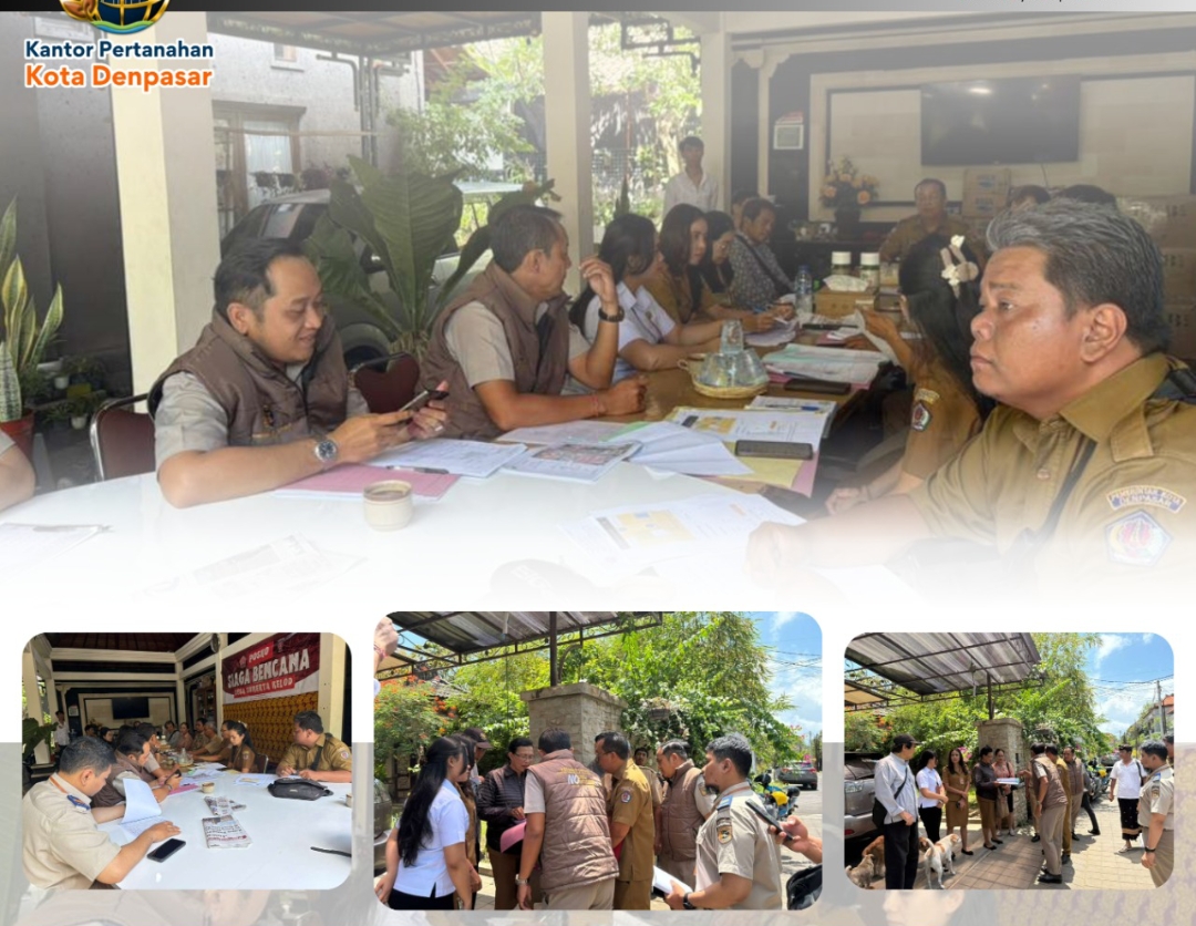 Petugas Kantah Kota Denpasar Melakukan Peninjauan Lapangan Terhadap Objek Tanah yang di Mohon.