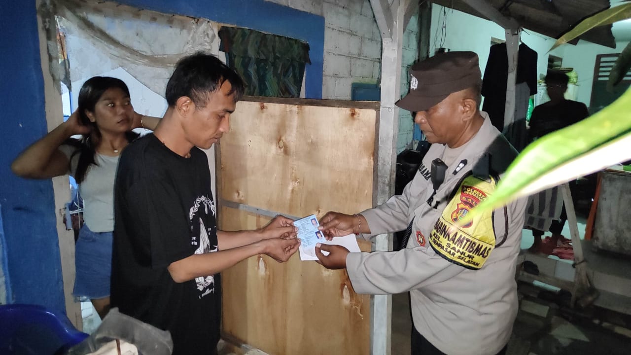 Sinergi Polsek Densel dan Kelurahan Sanur tertibkan penduduk non permanen di semawang puluhan orang terjaring.