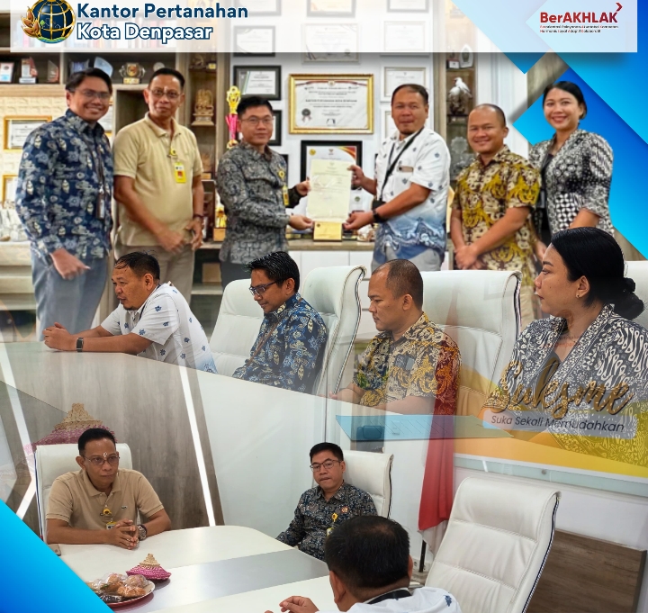 Kantor Pertanahan Kota Denpasar menerima audiensi Manager PT PLN (Persero) UPP JBTB 4 beserta jajaran.