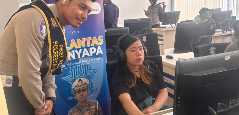 Pelayanan Humanis Satpas SIM Polresta Denpasar, Petugas Sigap Dampingi Pemohon Ujian Teori.