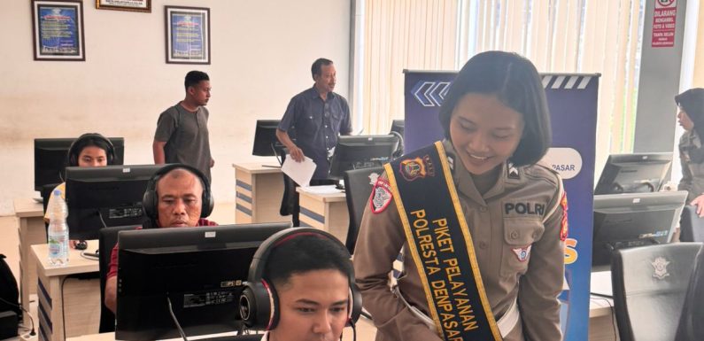 Pelayanan Satpas SIM Polresta Denpasar Berjalan Optimal, Pemohon Dilayani dengan Humanis dan Profesional.