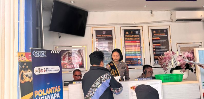 Pelayanan Satpas SIM Polresta Denpasar Berjalan Lancar, Warga Dilayani Cepat dan Humanis.