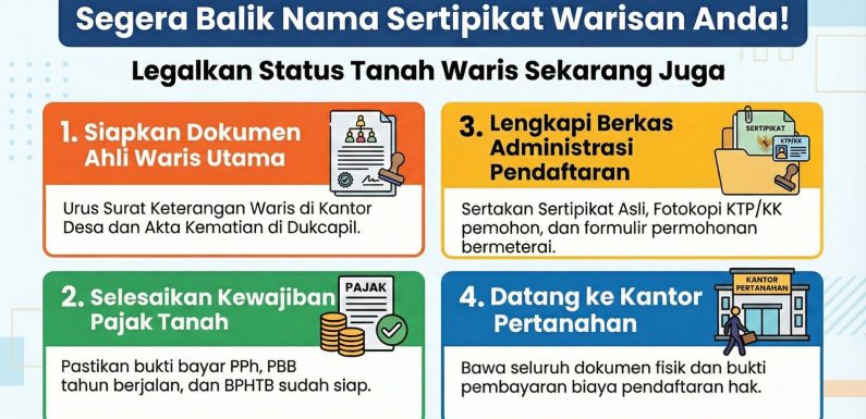 Amankan Aset Keluarga, Kantor Pertanahan Imbau Masyarakat Segera Urus Balik Nama Sertipikat Tanah Warisan.