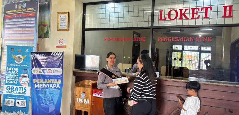 Pelayanan STNK pada UPT Samsat Tabanan, Petugas Satlantas Polres Tabanan Berikan Layanan Dengan Baik, Cepat dan Transparan.