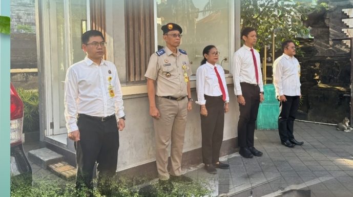 Tumbuhkan Budaya Kerja Humanis, Kantor Pertanahan Kota Denpasar Melaksanakan Kegiatan Apel Pagi
