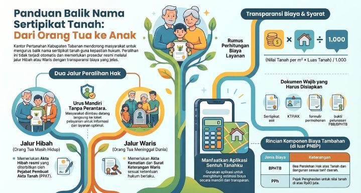 Kantah Tabanan Edukasi Masyarakat Terkait Proses dan Biaya Balik Nama Sertipikat dari Orang Tua ke Anak.