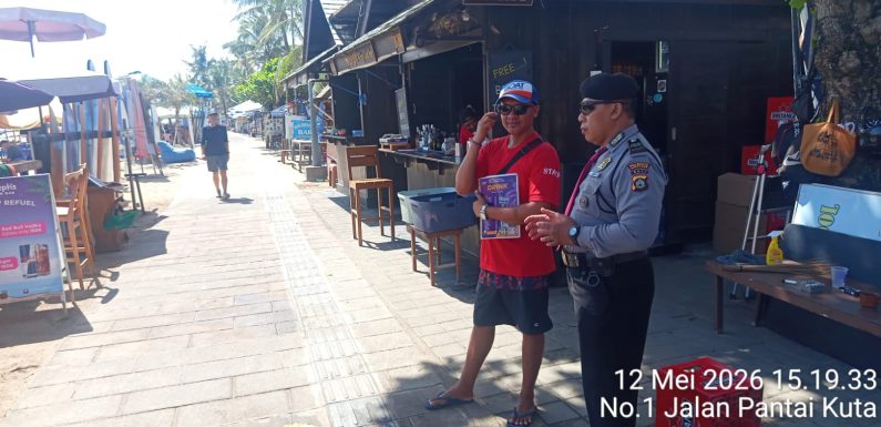 Sat Pamobvit Polresta Denpasar Intensifkan Patroli Dialogis di Kawasan Mall dan Pantai Legian
