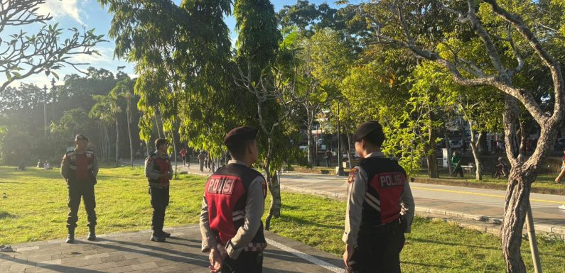 Patroli Dialogis Turjawali Samapta Polresta Denpasar Jaga Kondusivitas CFD dan Aktivitas Masyarakat di Renon