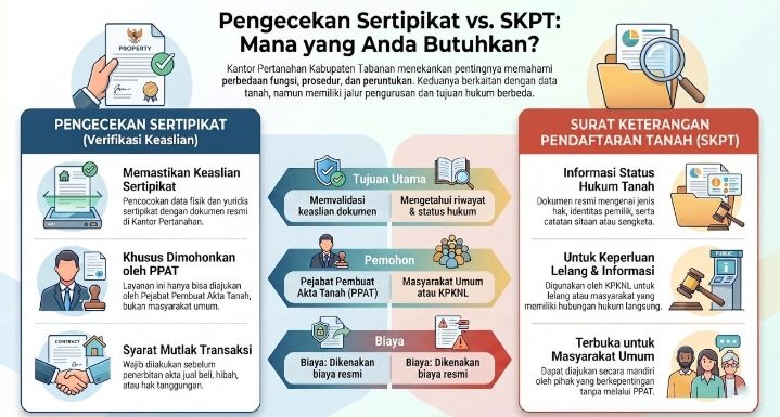 Edukasi Administrasi Pertanahan, Kantah Tabanan Ajak Masyarakat Pahami Perbedaan Pengecekan Sertipikat dan SKPT.