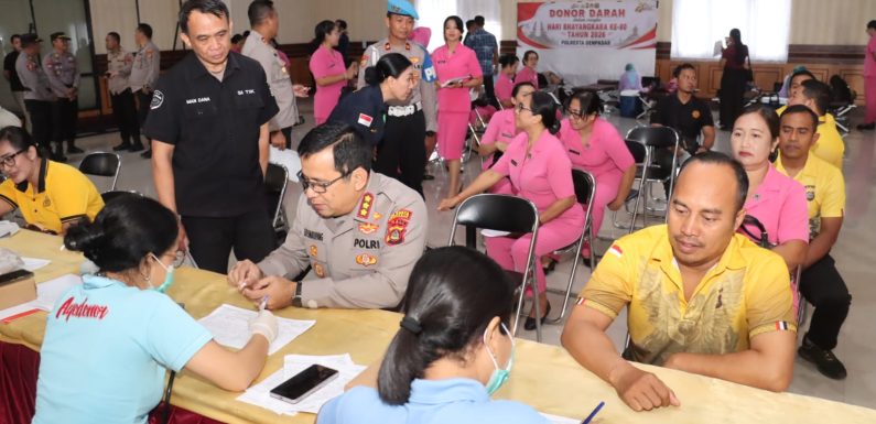 Polresta Denpasar Gelar Donor Darah Sambut Hari Bhayangkara ke-80, Wujud Nyata Kepedulian Kemanusiaan