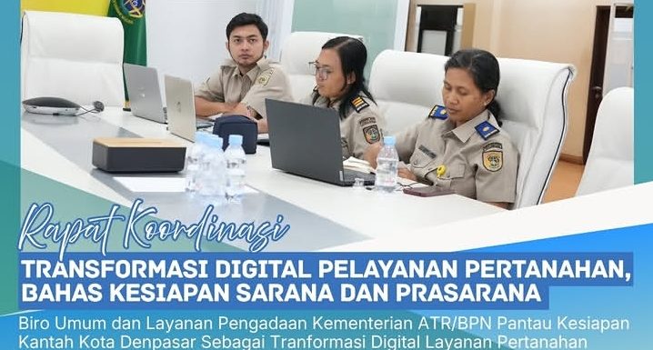 Dalam Kesiapan Transformasi Digital Layanan Pertanahan, Kantor Pertanahan Kota Denpasar Mengikuti Rapat Zoom Meeting Bersama Biro Umum dan Layanan Pengadaan Kementrian ATR/BPN