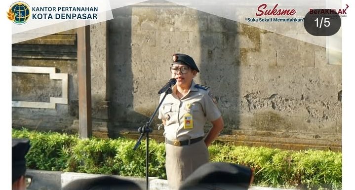 Perkuat Disiplin dan Integrasi Kerja, Kantor Pertanahan Kota Denpasar Gelar Apel Pagi.