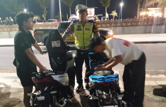 Blue Light Patrol Polsek Kuta Intensifkan Patroli Malam, Cegah Balap Liar dan Kejahatan Jalanan