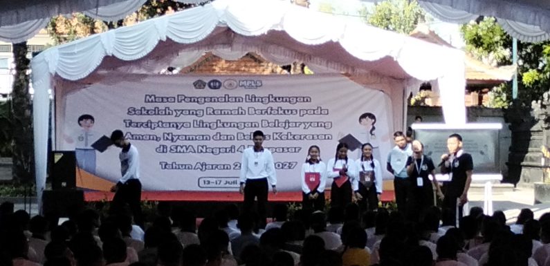 428 siswa baru SMA Negeri 4 Denpasar Mengikuti  Kegiatan MPLS yang Ramah, Nyaman dan Bebas Kekerasan.