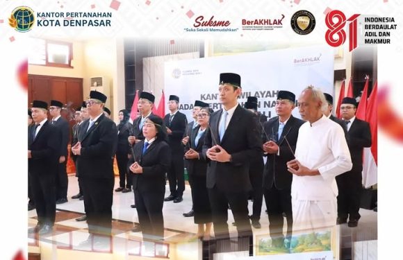 Kantor Pertanahan Kota Denpasar Mengikuti Pelantikan dan Pengambilan Sumpah Jabatan