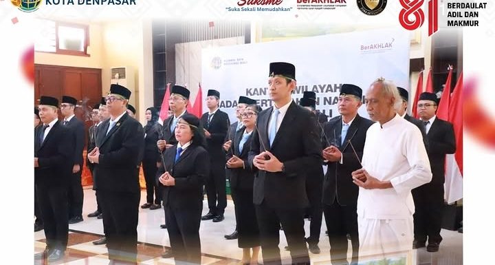 Kantor Pertanahan Kota Denpasar Mengikuti Pelantikan dan Pengambilan Sumpah Jabatan