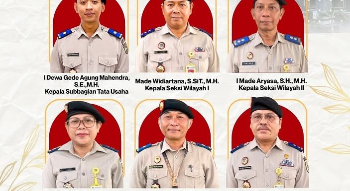 Wajah Baru, Kasubag TU dan Para Kepala Seksi Wilayah Kantor Pertanahan Kota Denpasar Pada Struktur STOK Baru.