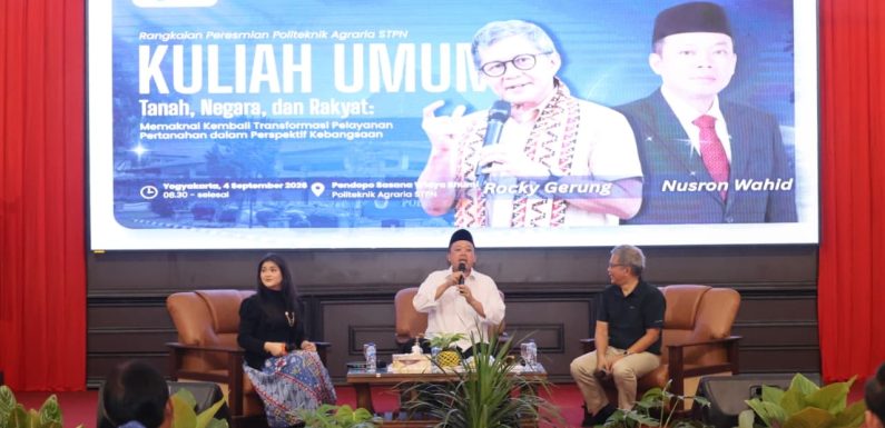 Isi Kuliah Umum di Politeknik Agraria STPN, Rocky Gerung Ingin Taruna/i Pahami Tiga Konsep Pemaknaan Pengelolaan Tanah