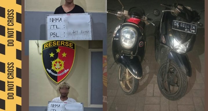 Usai Beraksi di Kawasan Renon, Dua Terduga Pelaku Curanmor Diamankan Polsek Dentim