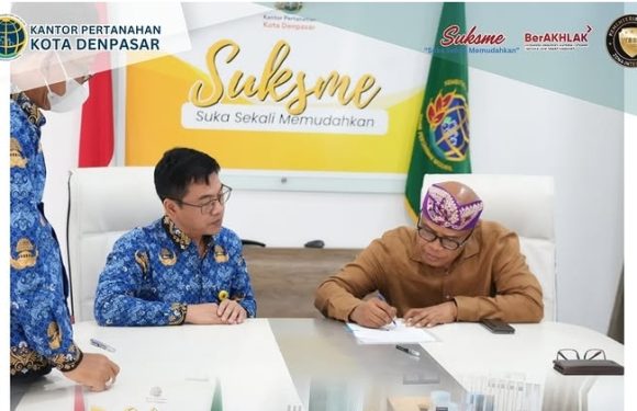 Kantor Pertanahan Kota Denpasar Melaksanakan Penandatanganan Hak Dari Pemprov Bali Kepada ISI Bali.