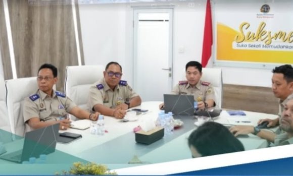 Kantor Pertanahan Kota Denpasar Mengikuti Rapat Monitoring Kinerja Secara Daring Bersama Kanwil BPN Provinsi Bali.