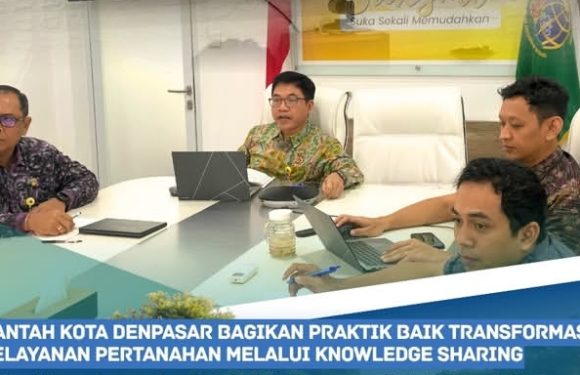 Kantor Pertanahan Kota Denpasar mengikuti kegiatan knowledge sharing melalui Zoom Meeting terkait pelaksanaan transformasi pelayanan pertanahan,